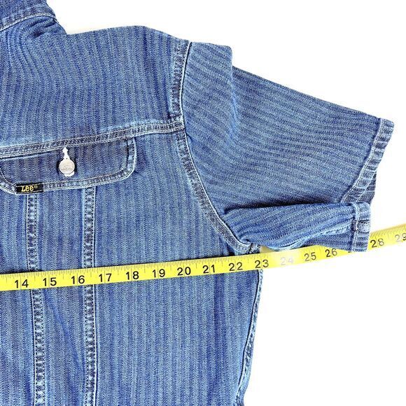Lee Union Alls  Romper Womens Striped Denim Shortalls One Piece‎ Short Sleeve XL - Picture 6 of 13